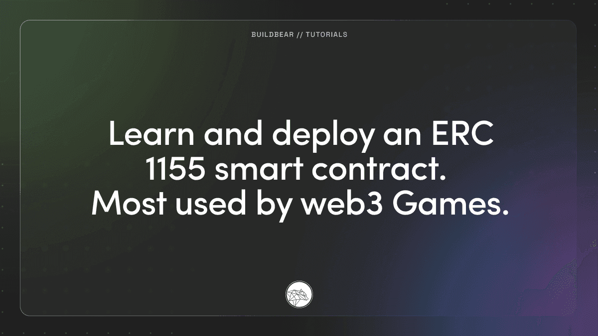 Learn and deploy an ERC 1155 smart contract (Most used by web3 Games). Image